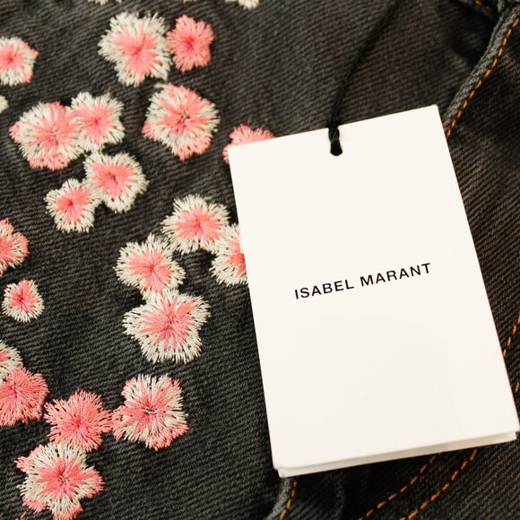 NWT! Runway Collectors! ISABEL MARANT ‘Holan’ Cherry Blossom Embroidered Jeans - Picture 13 of 16